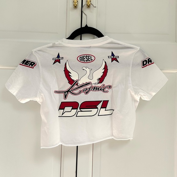 Diesel Cropped Tee with Graphics - Picture 7 of 13